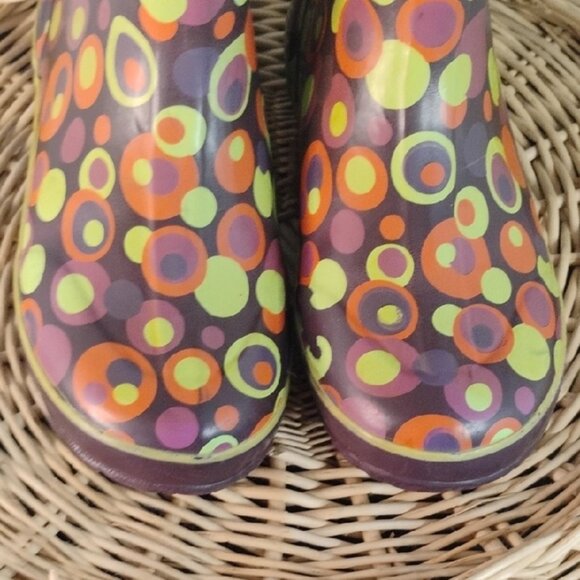 BOGS Colorful Circle Insulated Waterproof Rain Boots Brown Multicolor Size 6 - Picture 4 of 9